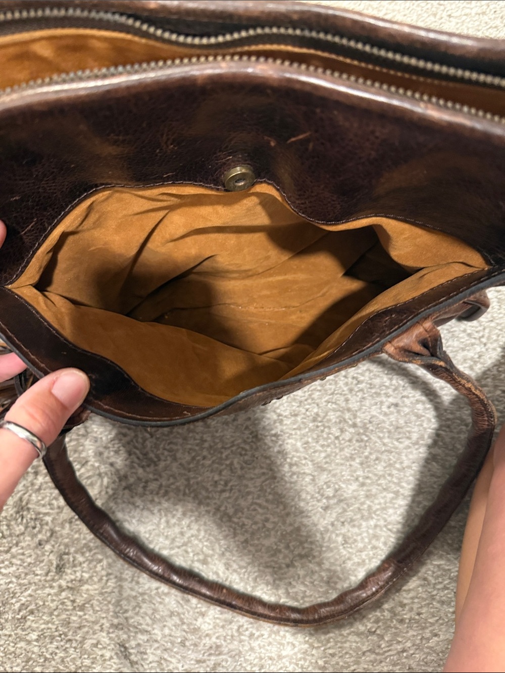 Patricia Nash Brown Leather Shoulder Bag with Tassel & Medallion - Picture 9 of 13
